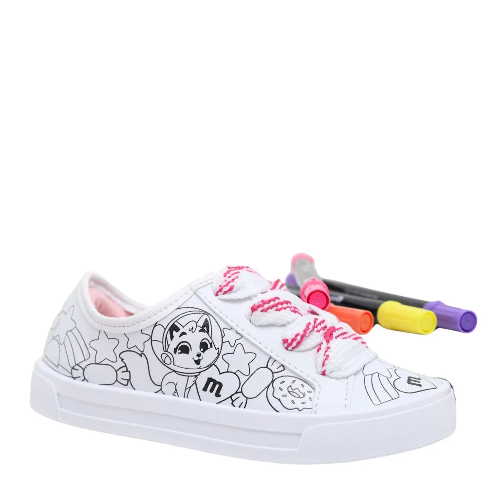 Tenis Infantil Menina Personalizar Colorir Molekinha 2593100 Branco 4