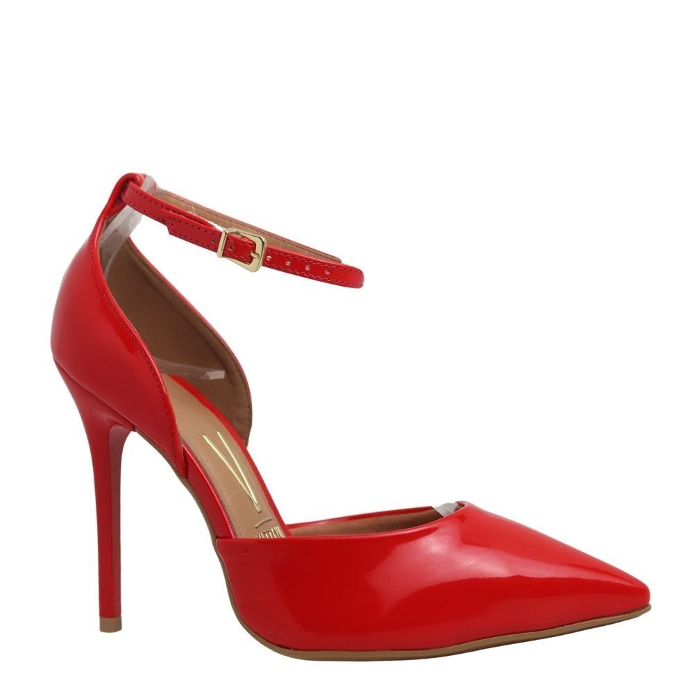 Scarpin Feminino Vizzano Salto Alto Agulha Brilho 1421.116 Vermelho 4