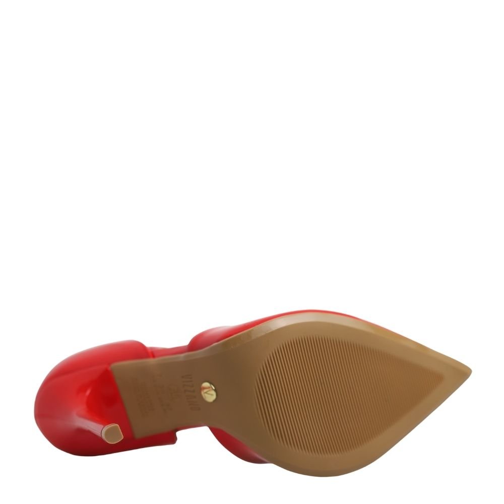 Scarpin Feminino Vizzano Salto Alto Agulha Brilho 1421.116 Vermelho 5