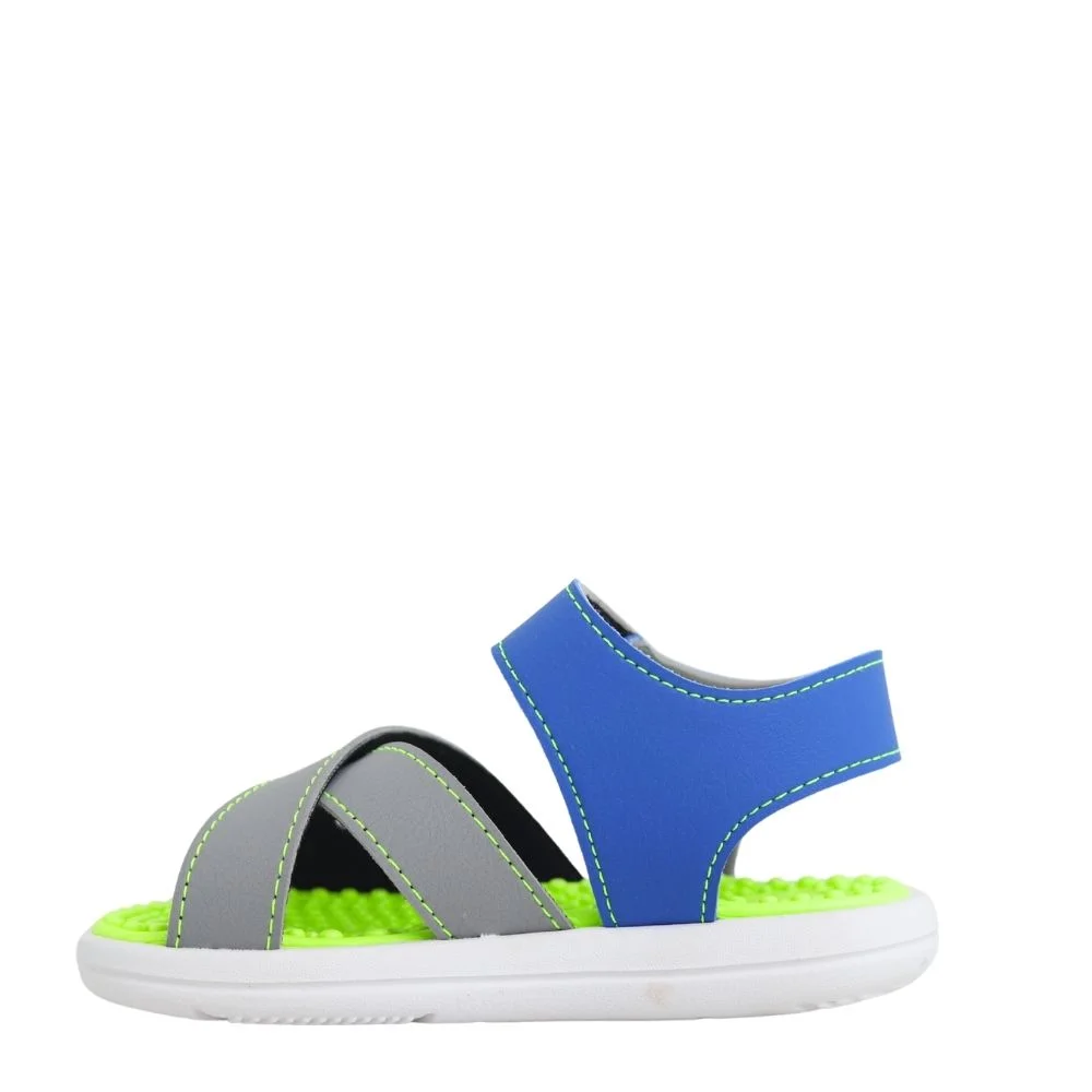 Papete Sandália Infantil Molekinho Menino Conforto 2619.217 Cinza/Azul 3