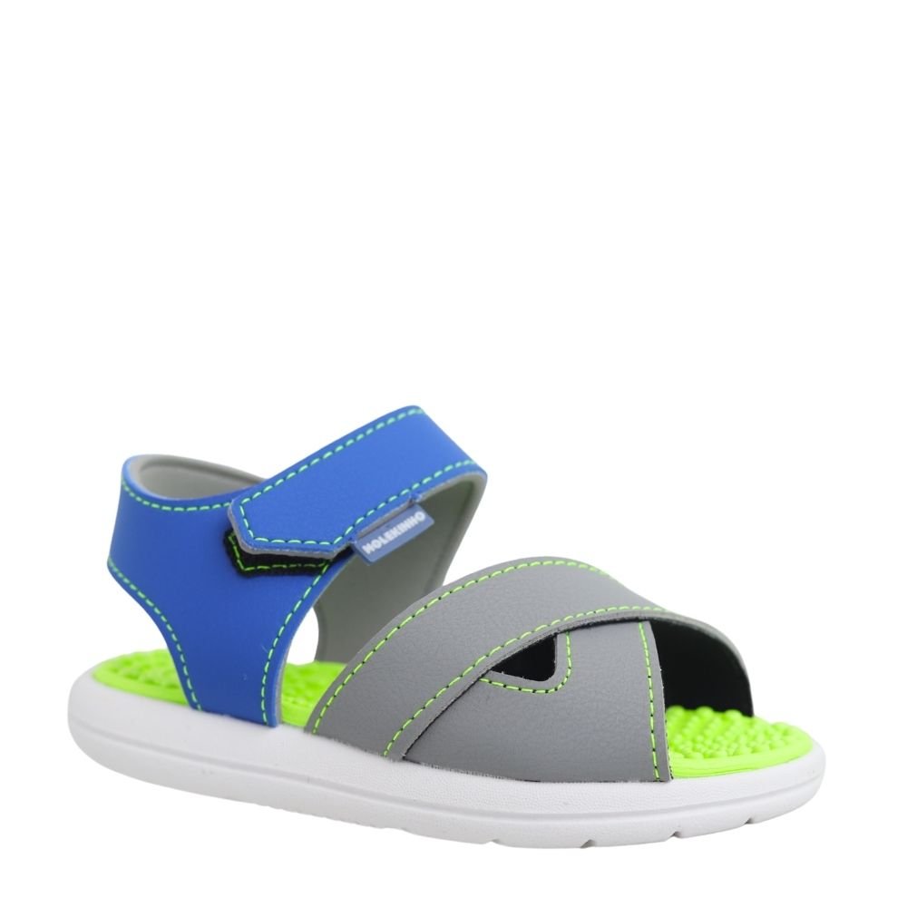 Papete Sandália Infantil Molekinho Menino Conforto 2619.217 Cinza/Azul 4