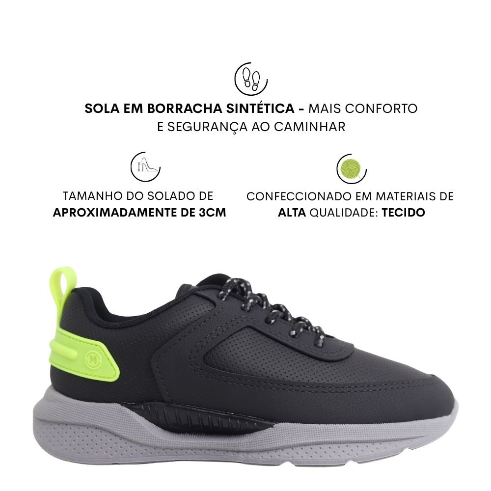 Tênis Infantil Menino Escolar Esportivo Molekinho 2864.102 Preto 2