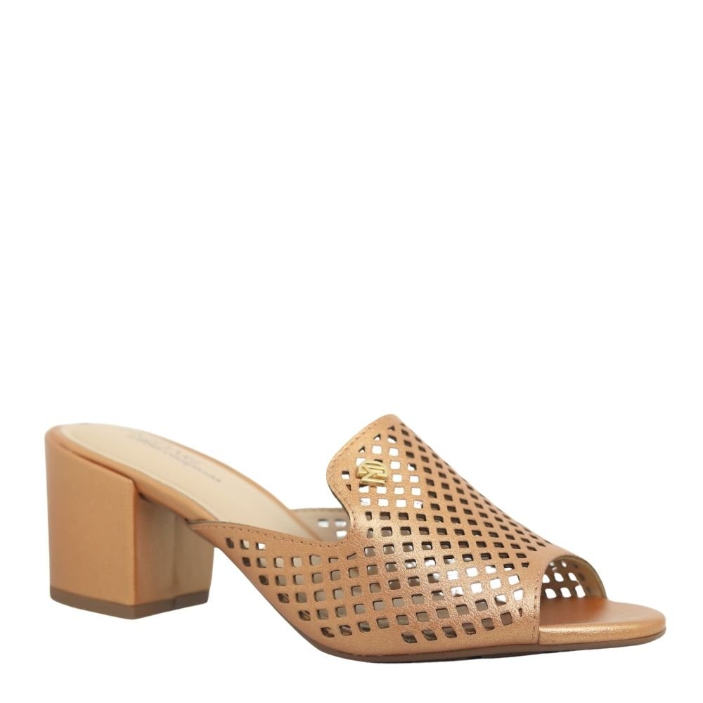 Tamanco Feminino Modare Salto Baixo Grosso Conforto 7109.475 Dourado 4