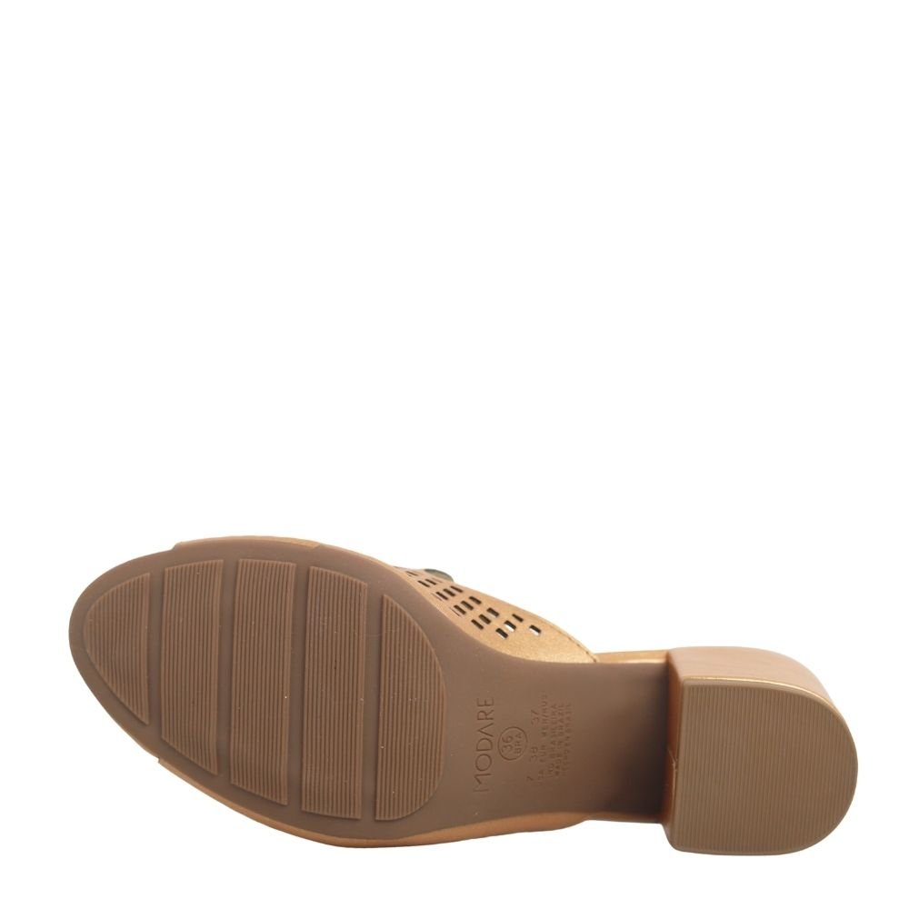 Tamanco Feminino Modare Salto Baixo Grosso Conforto 7109.475 Dourado 5
