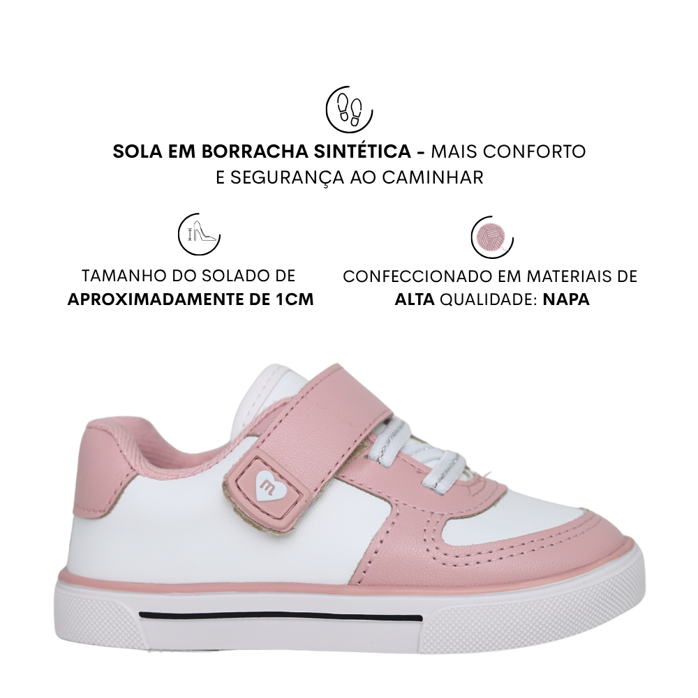 Tênis Infantil Molekinha Menina Conforto Velcro Calce Fácil Branco 2