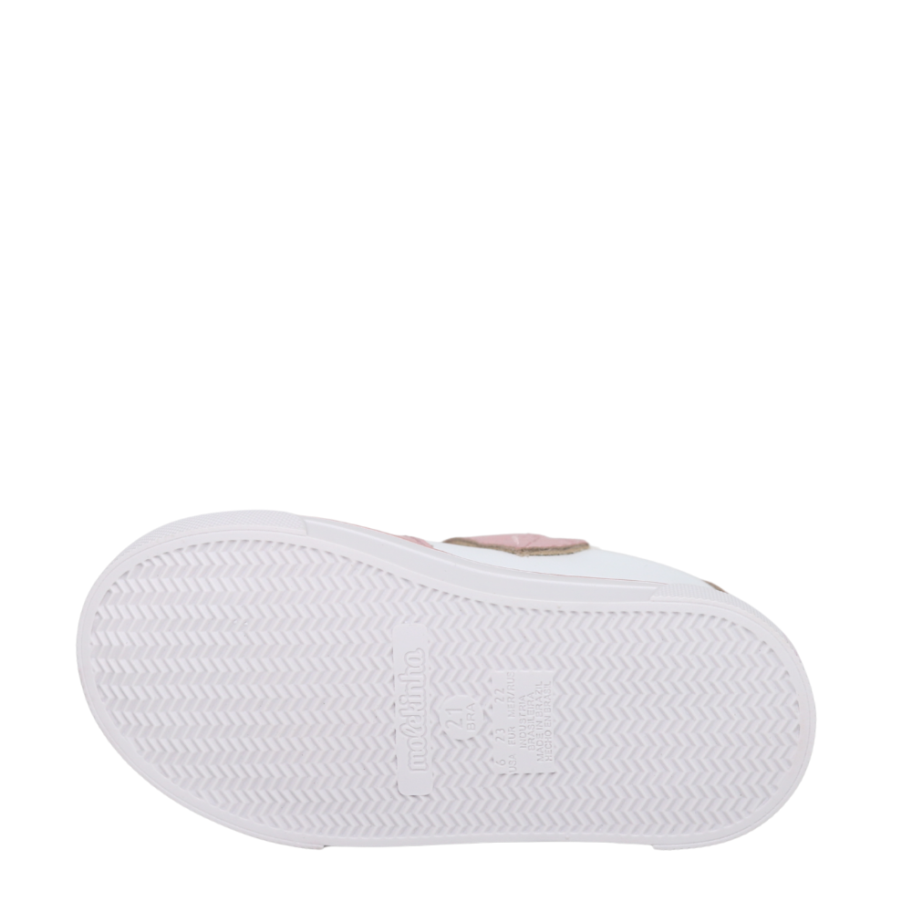 Tênis Infantil Molekinha Menina Conforto Velcro Calce Fácil Branco 5