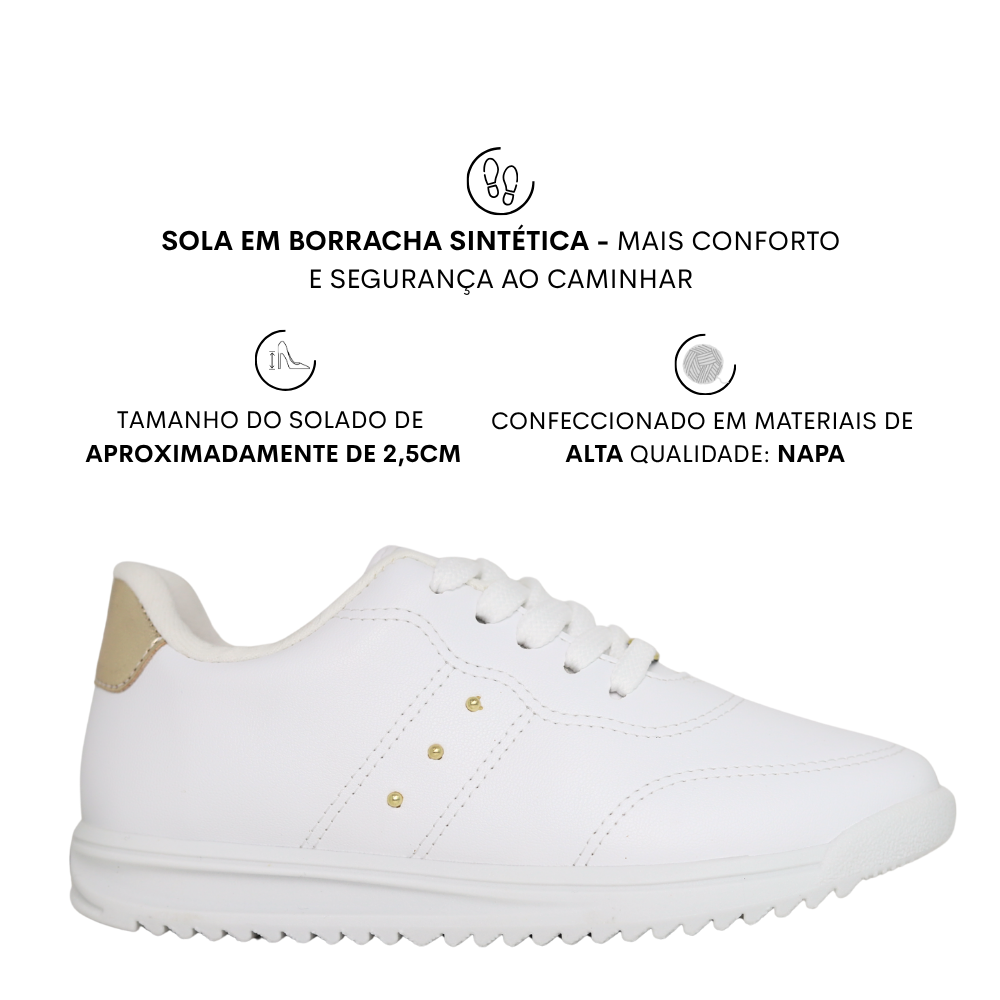 Tenis Infantil Menina Molekinha Blogueirinha Flatform Macio Branco 2