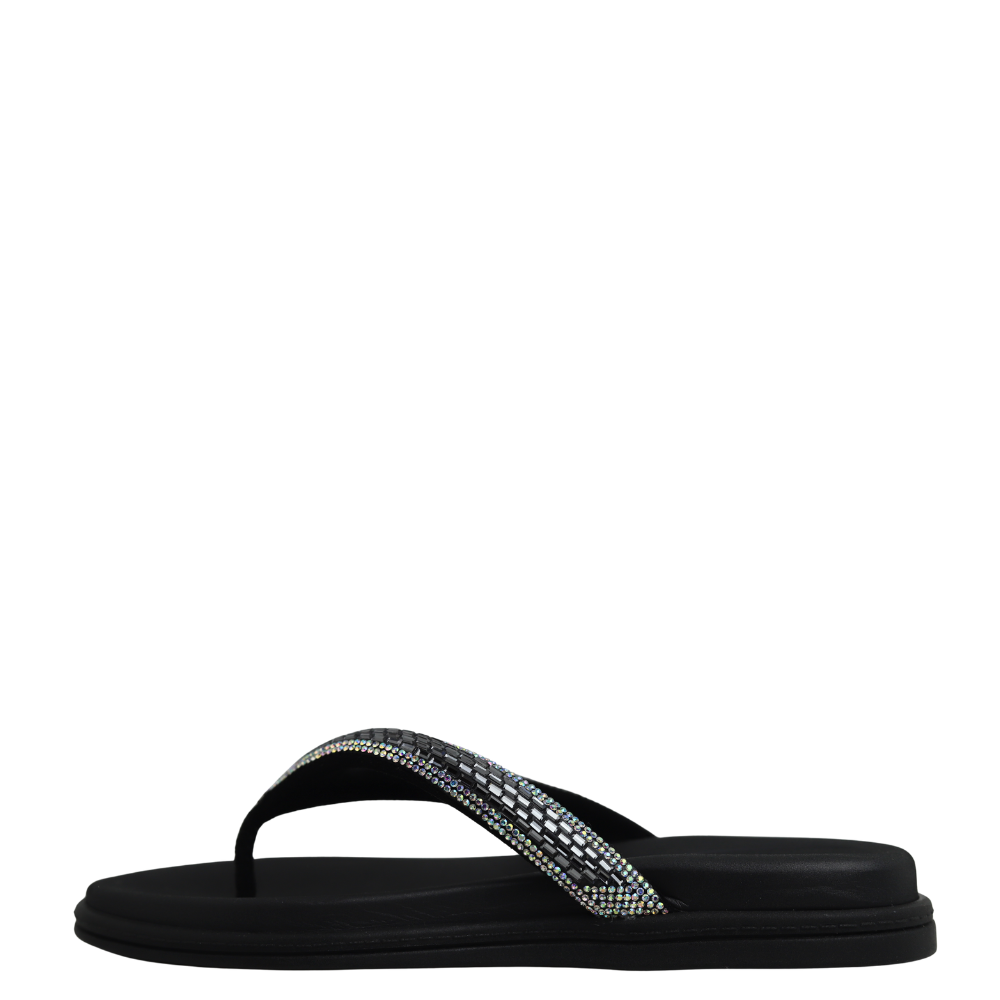 Chinelo Casual Feminino Brilho Conforto Beira Rio 8513.112 Preto 3