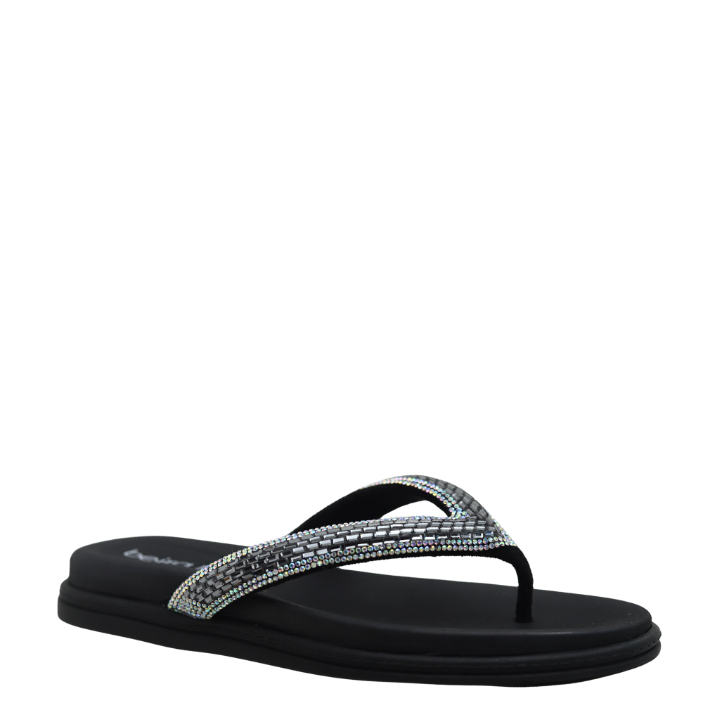 Chinelo Casual Feminino Brilho Conforto Beira Rio 8513.112 Preto 4