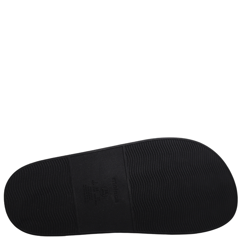 Chinelo Papete Feminino Casual Tiras Brilho Moleca 5469.142 Preto 5