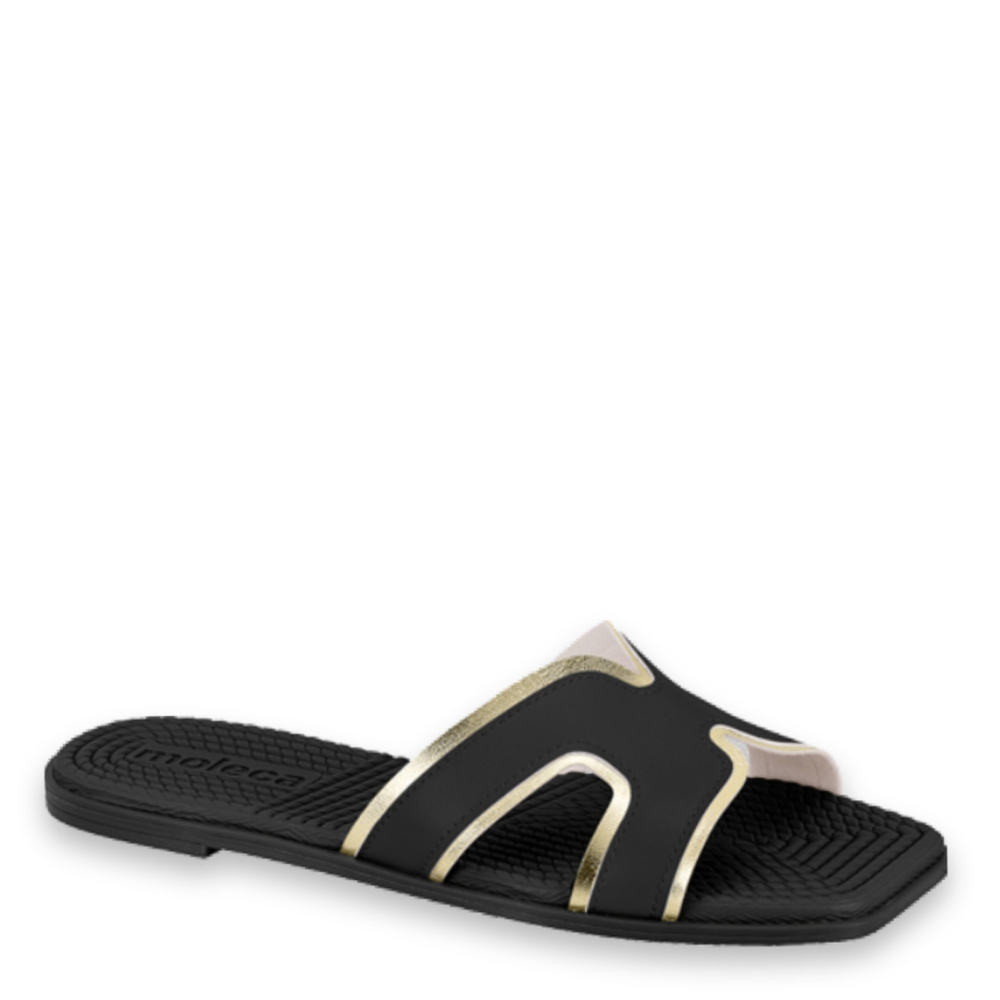 Chinelo Rasteira Slide Casual Leve Feminino Moleca 5558.101