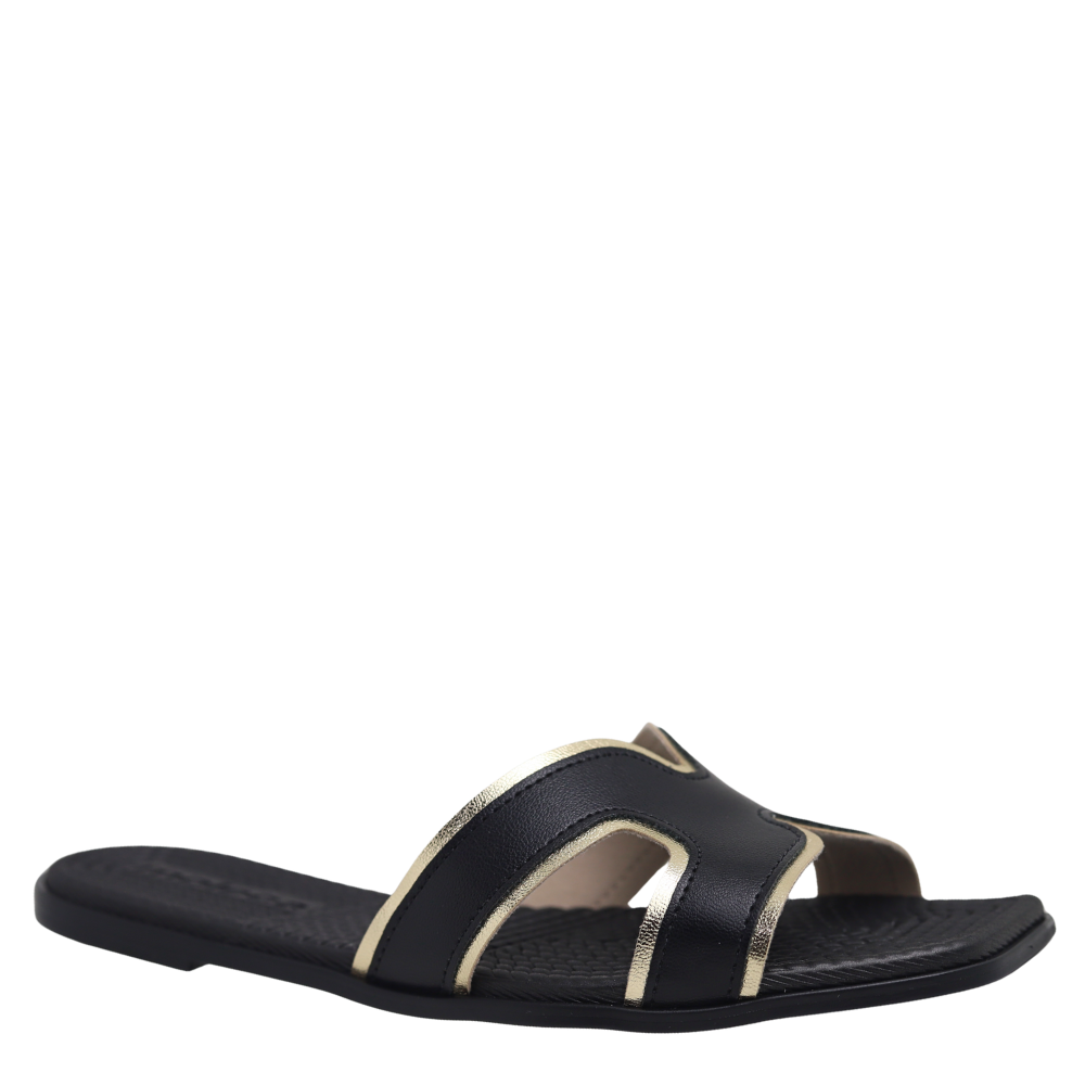 Chinelo Rasteira Slide Casual Leve Feminino Moleca 5558.101 Preto 4