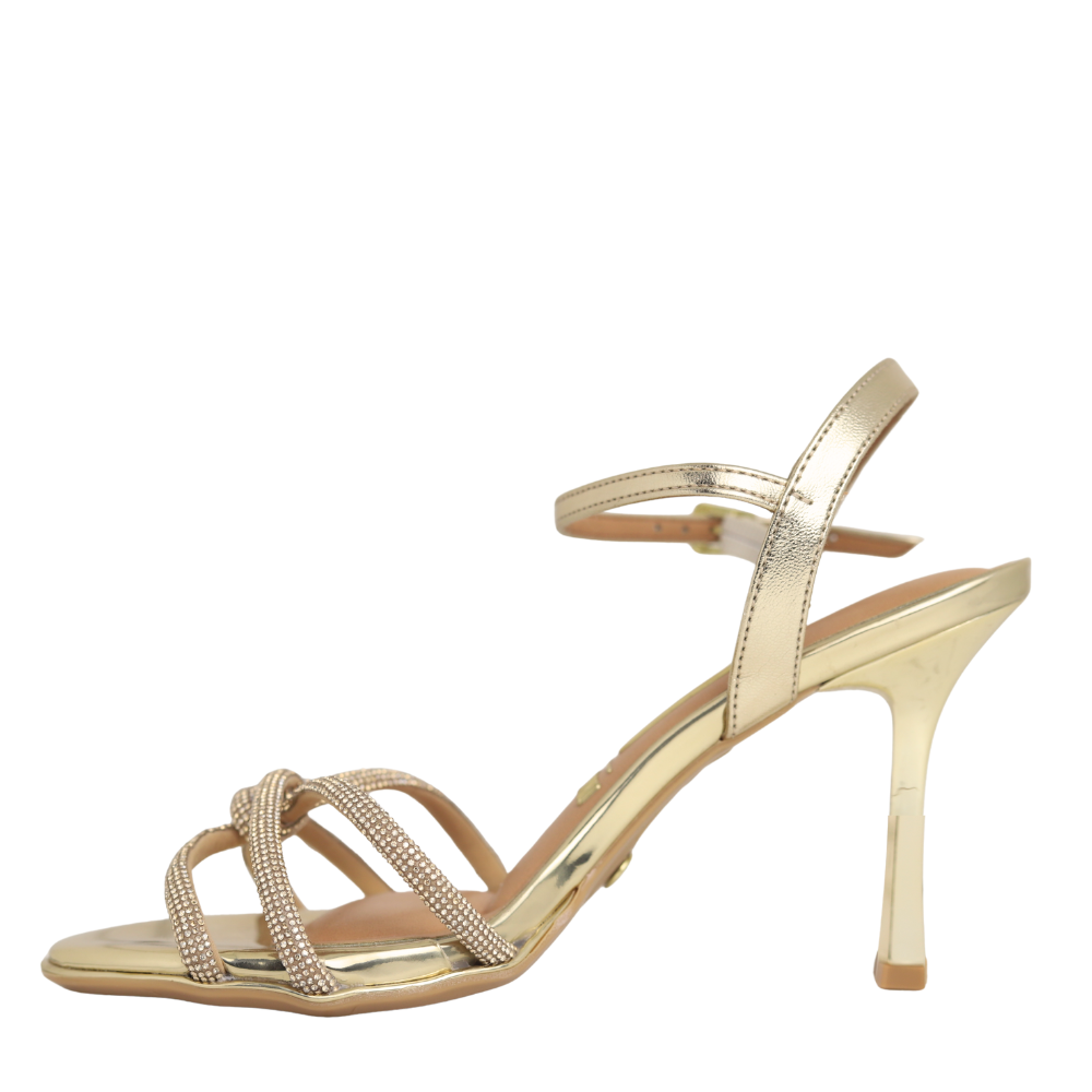 Sandália Salto Fino Com Strass Feminina Vizzano  6552.203 Dourado 3