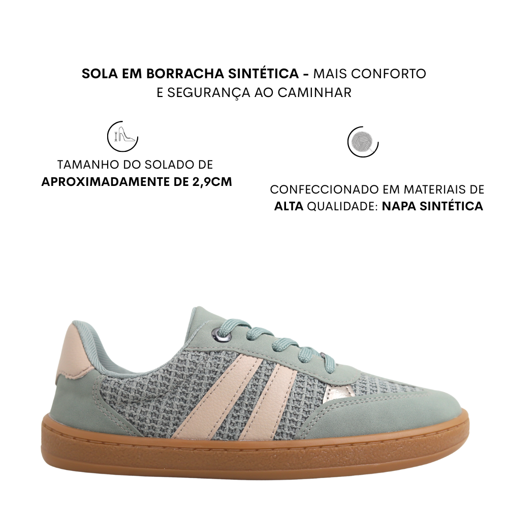 Tênis Feminino Estilo Casual Leve Confortável Dakota D1021 Verde 2