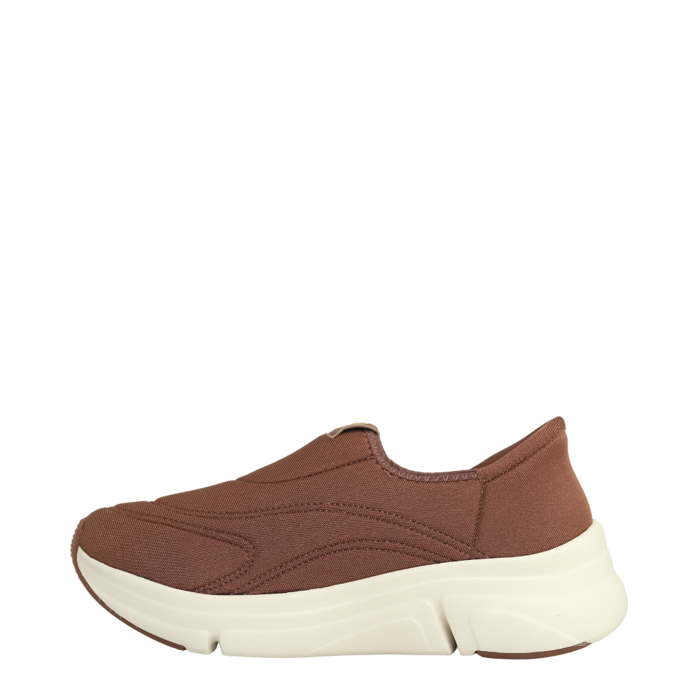 Tênis Feminino Slip On Calce Fácil Leve Ortopedico Modare Marrom 3