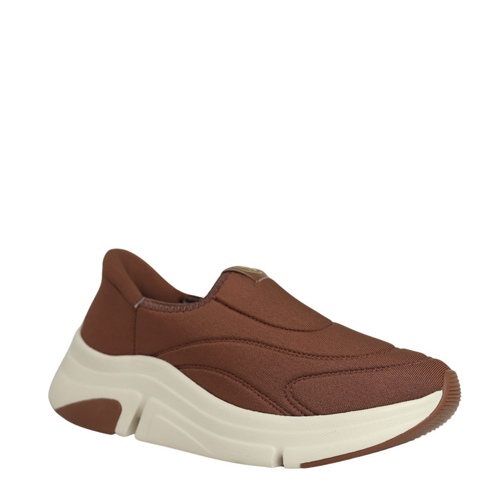 Tênis Feminino Slip On Calce Fácil Leve Ortopedico Modare Marrom 4