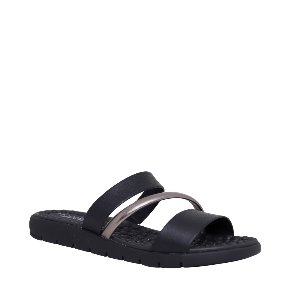 Sandália Feminina Elástico Brilho Conforti Modare 7162.332 Preto 4