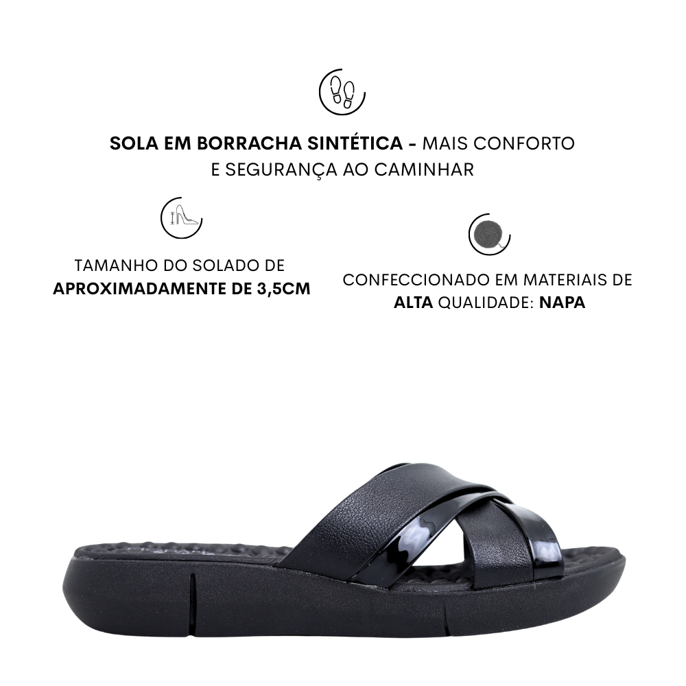 Tamanco Feminino Modare Ultraconforto Ortopédico Chinelo Preto 2