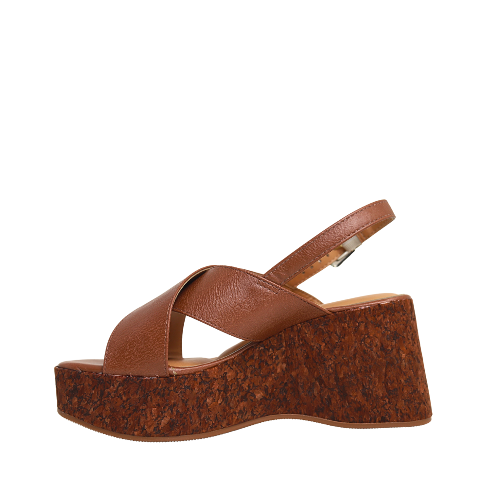 Sandália Feminina Salto Plataforma Anabela Vizzano  6559.101 Marrom 3