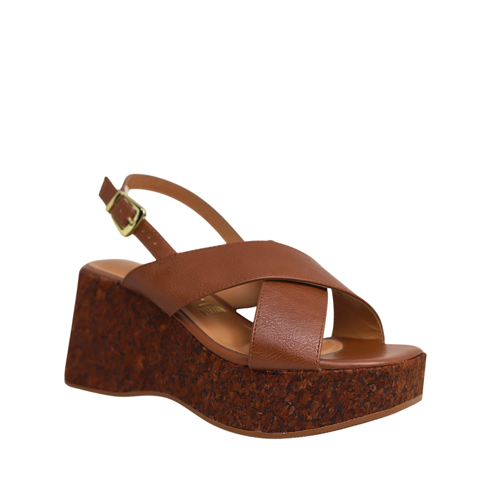 Sandália Feminina Salto Plataforma Anabela Vizzano  6559.101 Marrom 4