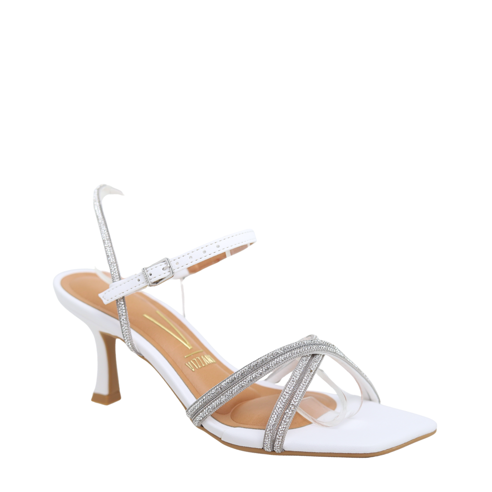 Sandália Feminina Tiras Cruzadas Com Strass Vizzano 6536.105 Prata 4