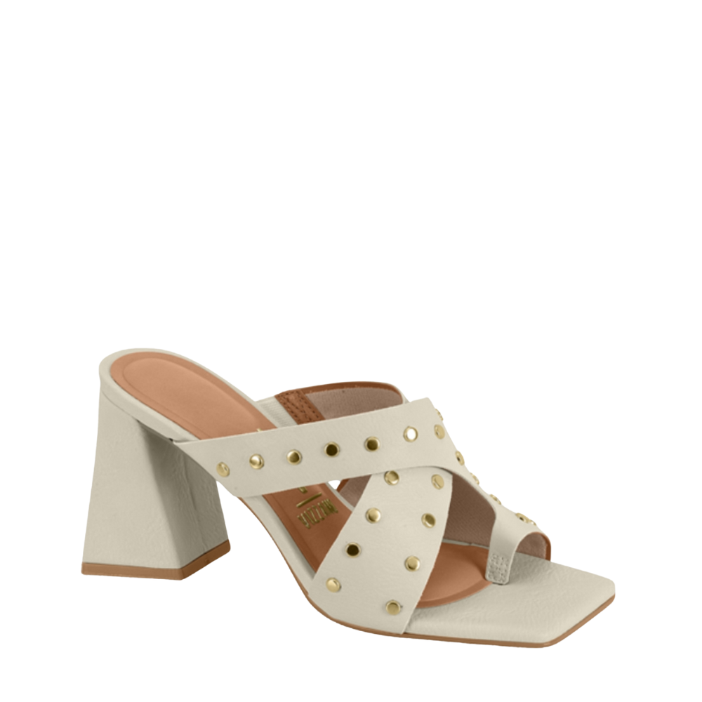 Sandália Feminino Tamanco Salto Bloco Tachas Vizzano 6464149