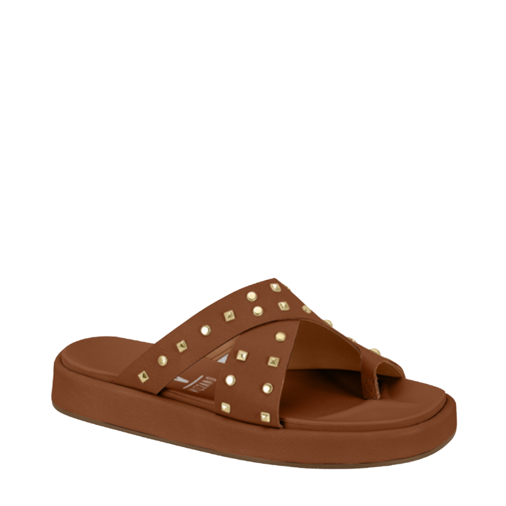 Sandália Papete Feminina Flatform Com Tachas Vizzano 6506130