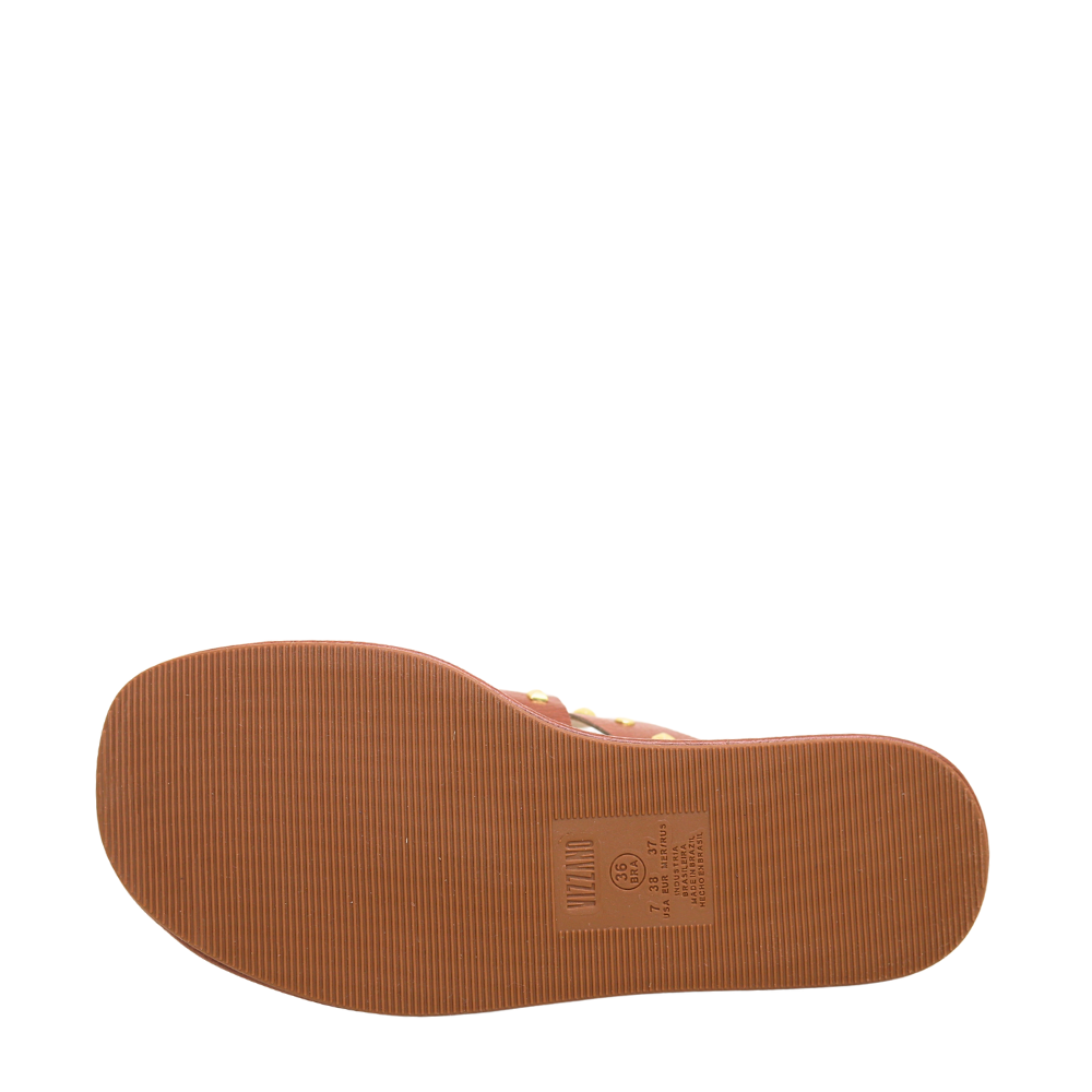 Sandália Papete Feminina Flatform Com Tachas Vizzano 6506130 Marrom 5