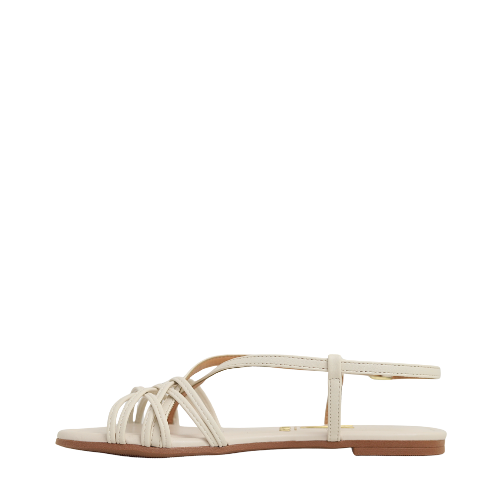 Sandália Rasteira Feminina Tiras Cruzadas Vizzano 6235.1720 Off White 3