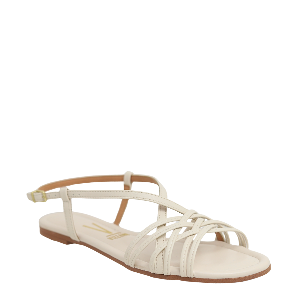 Sandália Rasteira Feminina Tiras Cruzadas Vizzano 6235.1720 Off White 4