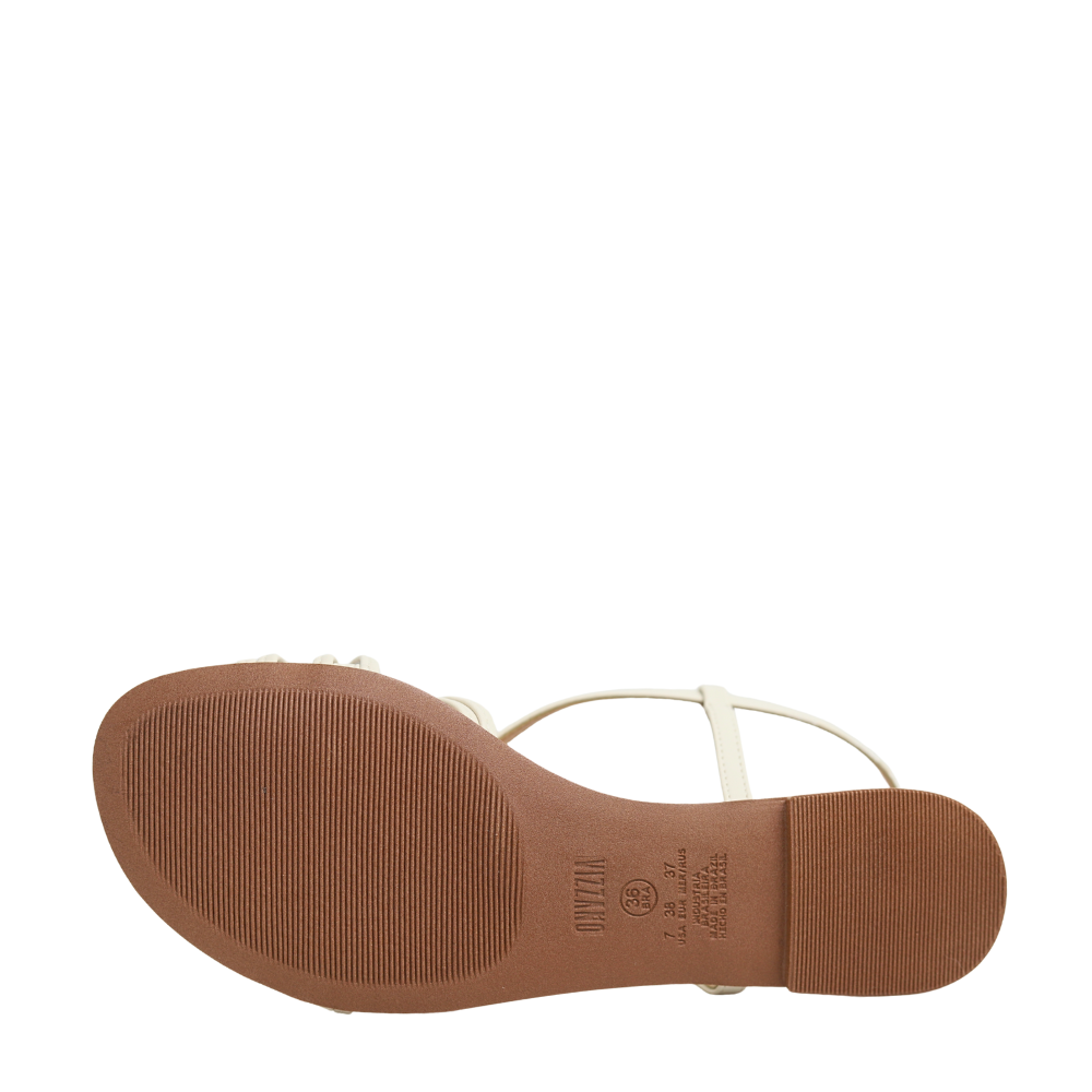Sandália Rasteira Feminina Tiras Cruzadas Vizzano 6235.1720 Off White 5