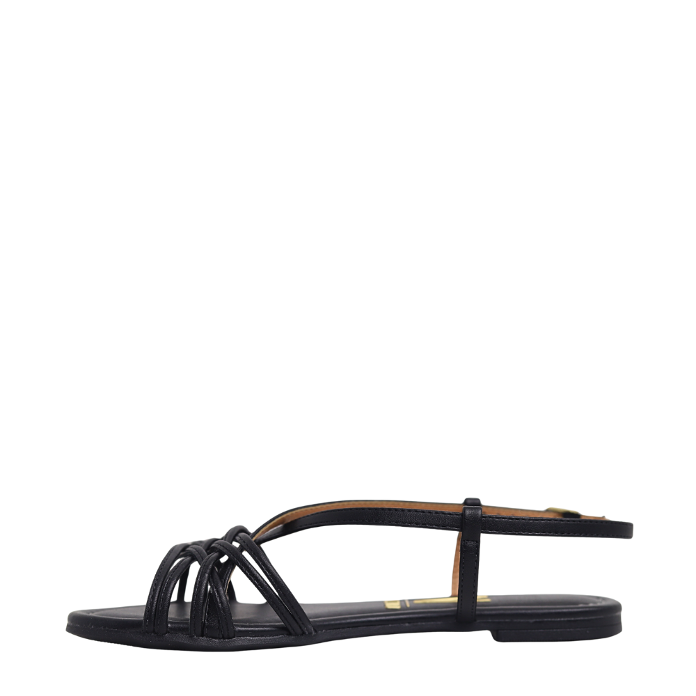 Sandália Rasteira Feminina Tiras Cruzadas Vizzano 6235.1720 Preto 3