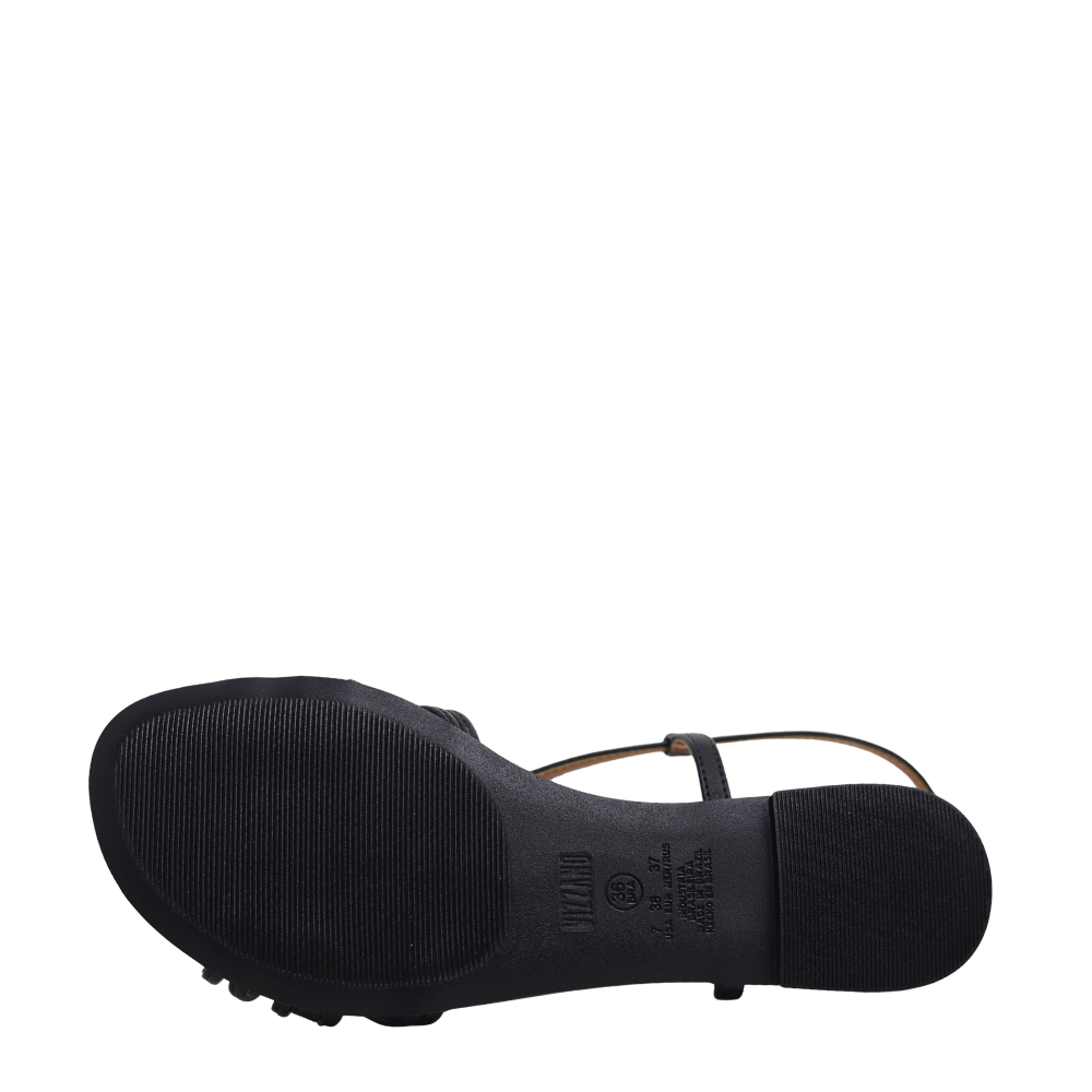 Sandália Rasteira Feminina Tiras Cruzadas Vizzano 6235.1720 Preto 5