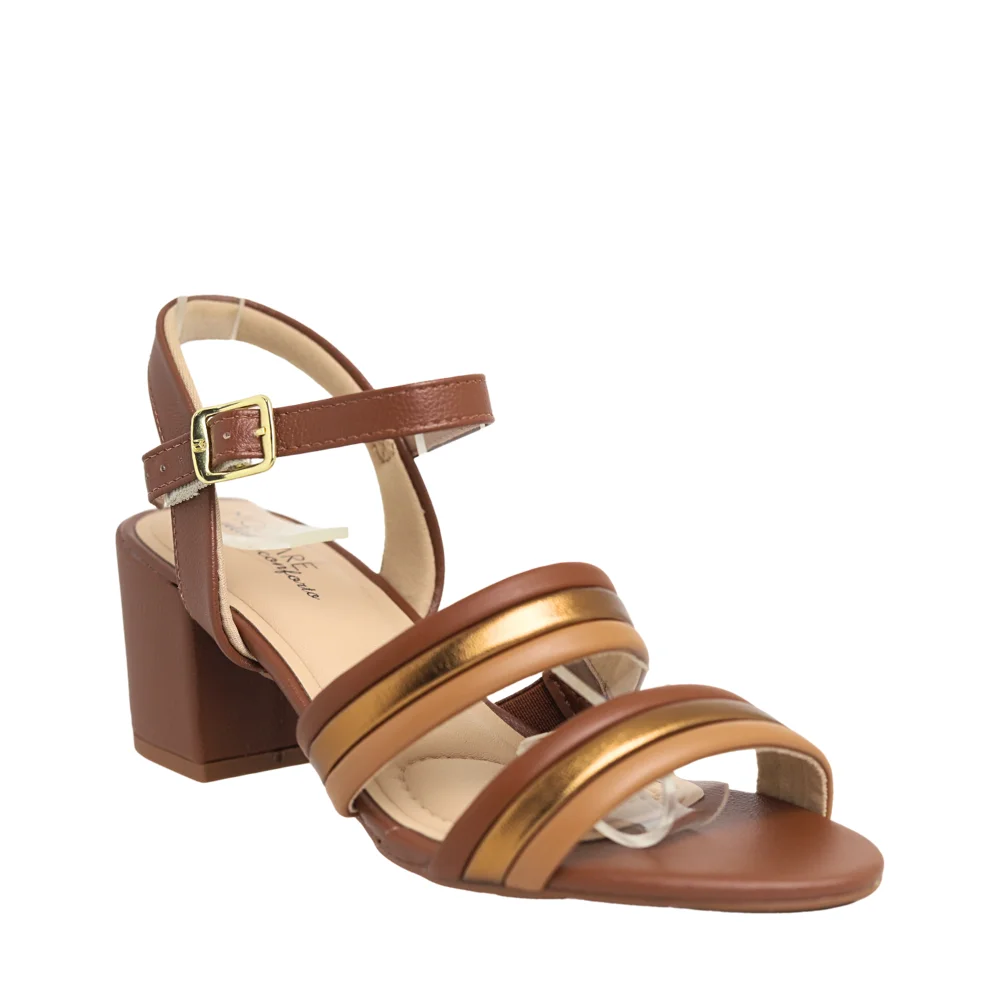 Sandália Feminina Casual Tiras Salto Bloco Modare 7109.486 Cobre 4