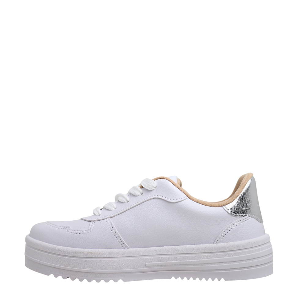 Tênis Flatform Tratorado Com Strass Feminino Moleca 5782.315 Branco 4