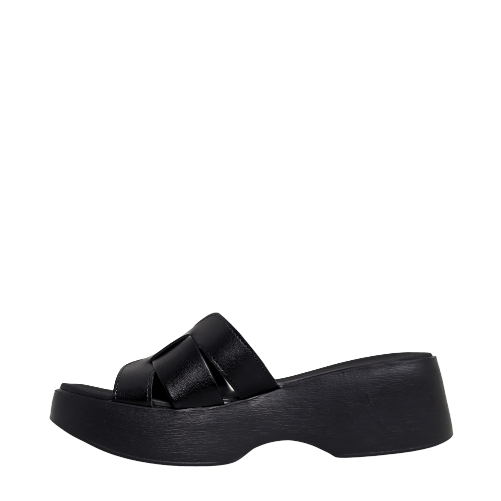 Tamanco Feminino Plataforma Anabela Leve Moleca 5503.119 Preto 3