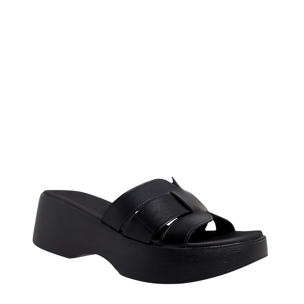 Tamanco Feminino Plataforma Anabela Leve Moleca 5503.119 Preto 4