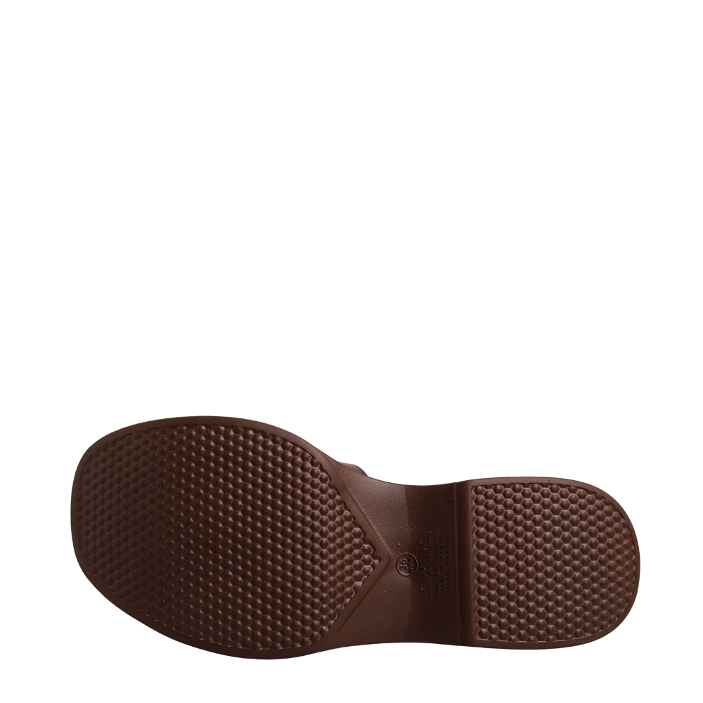 Tamanco  Feminino Plataforma Anabela Leve  Moleca 5503.119 Marrom 5