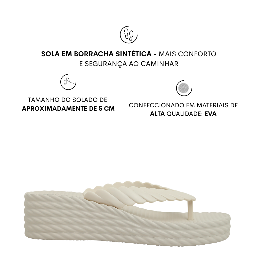 Tamanco Feminino Nuvem Salto Anabela Leve Beira Rio 8561.100 Off White 2
