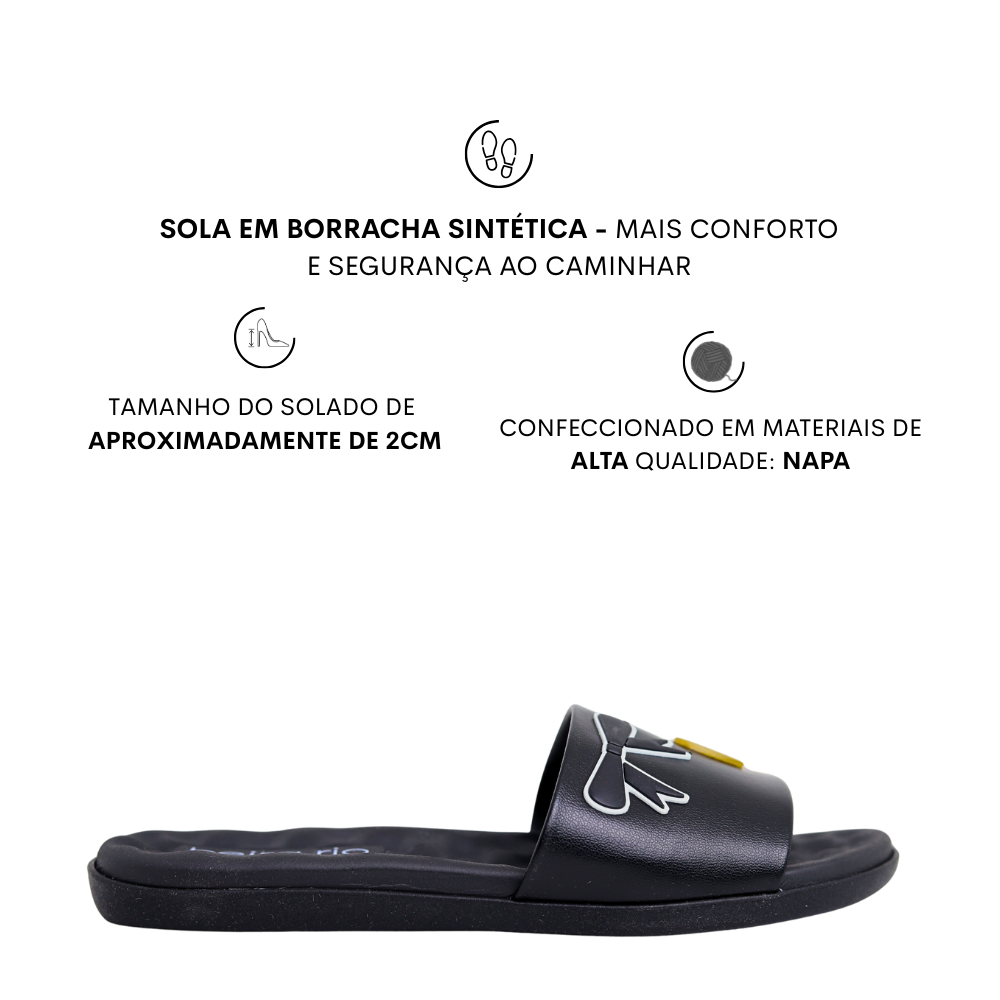 Chinelo Feminino Slide Rasteira Detalhes Beira Rio 8360.366 Preto 2
