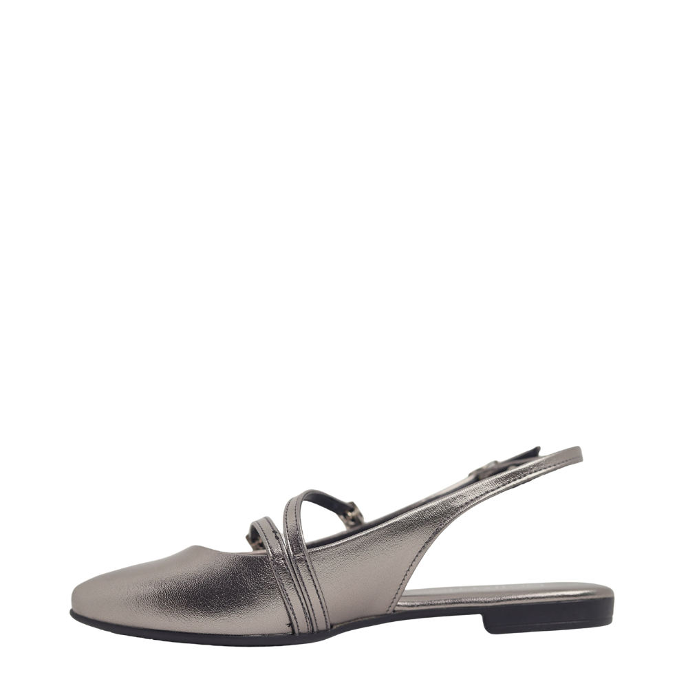 Sapatilha Feminina Slingback Bico Fino Beira Rio 4134.1012 Prata 3