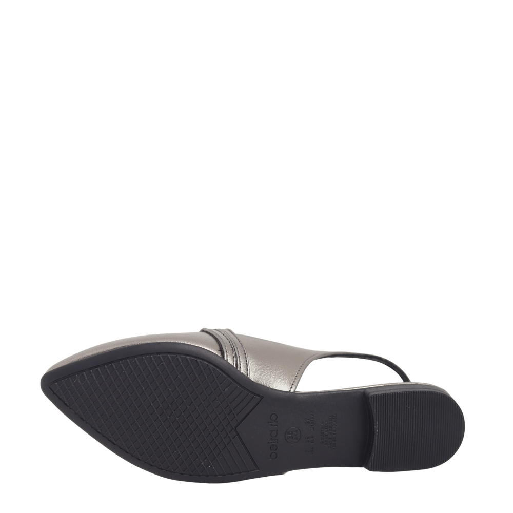 Sapatilha Feminina Slingback Bico Fino Beira Rio 4134.1012 Prata 5