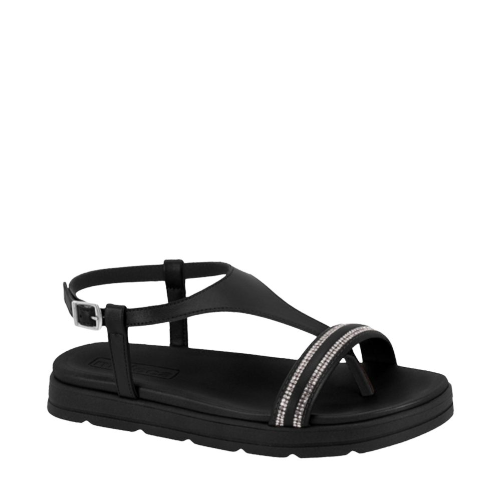 Sandália Papete Feminina Flatform Com Strass Moleca 5490.126