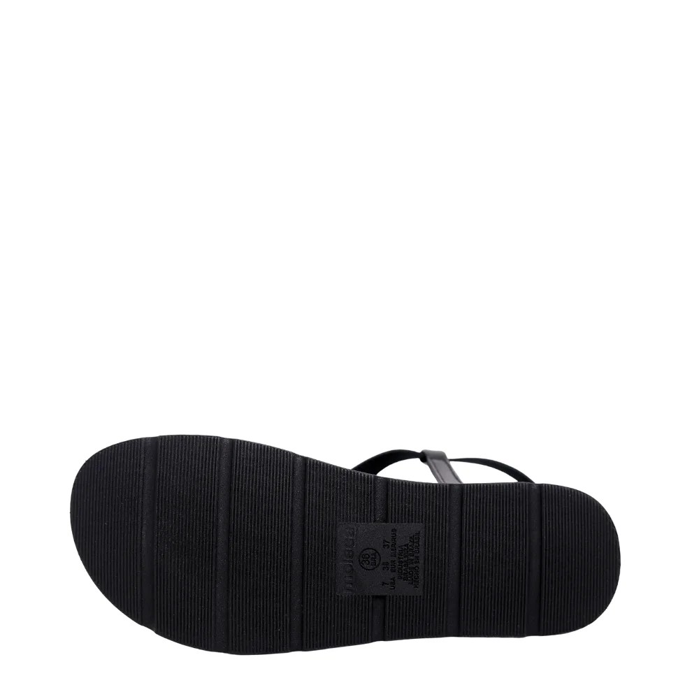 Sandália Papete Feminina Flatform Com Strass Moleca 5490.126 Preto 5