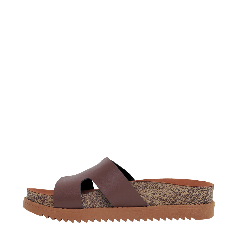 Tamanco Feminino Flatform Sandália Conforto Moleca 5500100 Marrom 3