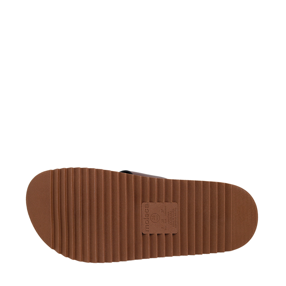 Tamanco Feminino Flatform Sandália Conforto Moleca 5500100 Marrom 5