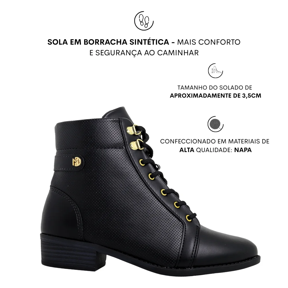 Bota Coturno Feminino Montaria Ultra Conforto Modare 7057227 Preto 2