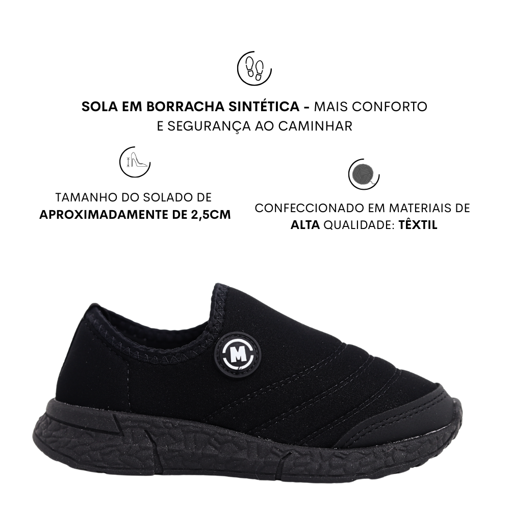 Tênis Infantil Juvenil Calce Fácil Slip On Molekinho 2831204 Preto 2