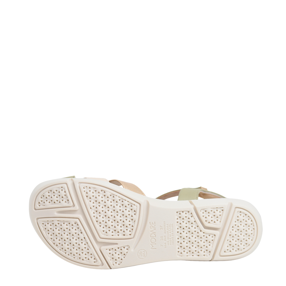 Sandália Feminina Ortopédica Esporão Modare Conforto 7142124 Verde/Dourado/Creme 5
