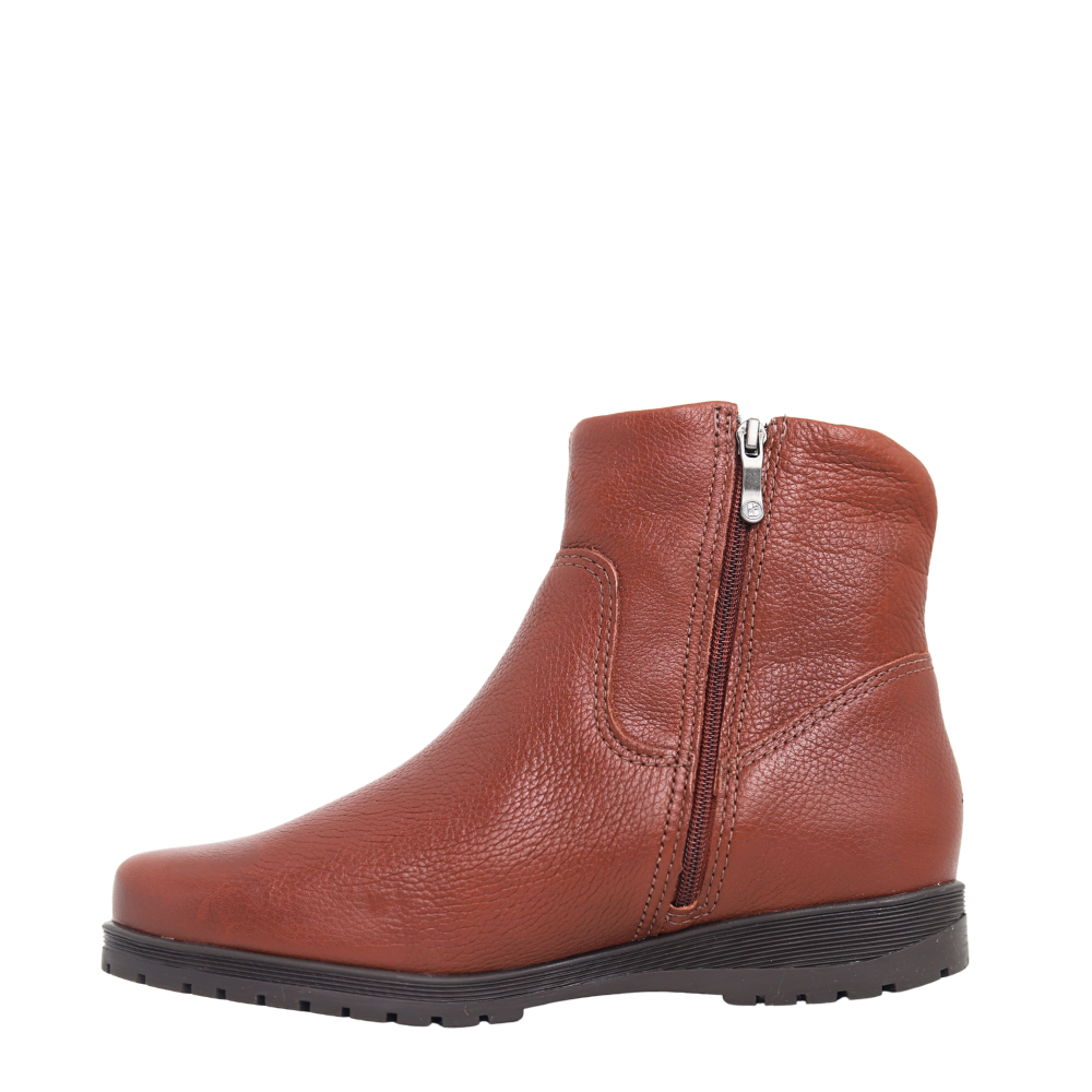 Bota Feminina Em Couro Salto Bloco Cano Curto Bottero 369207 Marrom 3